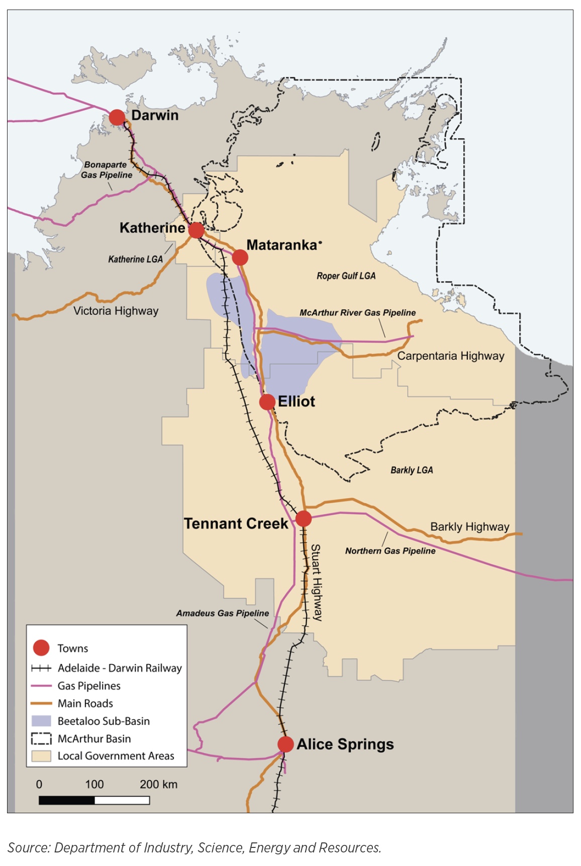 The Beetaloo Basin Location Map